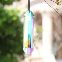 Transparent glass artistic crystal prisms faceted for chandeliers, dream catchers, aurora