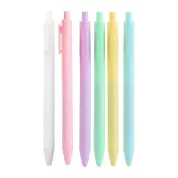 Set of 24 gel pens in macaroon colours with press drive for students