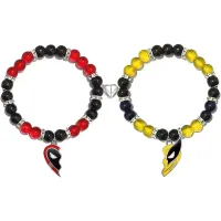 Unisex bead náramok priateľstvo s témou populárnych akčných hrdinov Deadpool a Wolverine - 1 pár