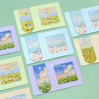 Set of 12 magnetic bookmarks with oil painting theme for students