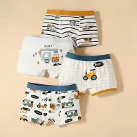 Set of 4 children's cotton boxers for boys