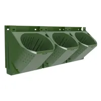 Hinged vertical pot for 3 outdoor flowers or herbs