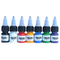 Ensemble de 7 encres de tatouage permanentes de qualité - Encre colorée pour tatouage et maquillage permanent, ensemble de couleurs professionnelles pour sourcils, eyeliner et tatouage 8 ml