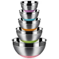 Set of stainless steel bowls 5 pcs