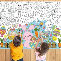 Easter tablecloth with graffiti theme - coloring book