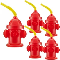 Detské pitie fľašu so slamkou v tvare hydrantu tematicky pripojené rozprávky Paw hliadky - 4 ks