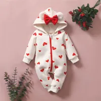 Children's winter jumpsuit with hood and ears from cartoon motif for babies and toddlers