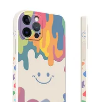 Silicone cover with smiley face on Samsung Galaxy A34, white