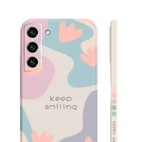 Silicone cover with patterns on Samsung Galaxy A34, "Keep smiling"