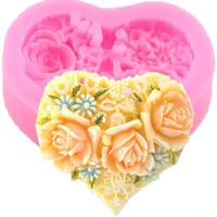 Silicone heart form with flowers