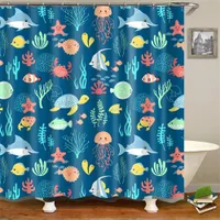 Shower curtain sea world