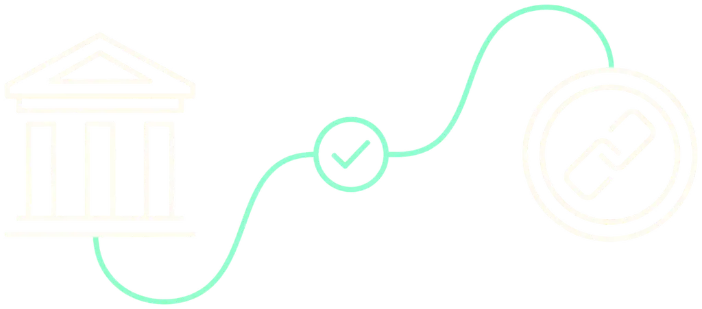 Bank transfer and crypto, both converging on one confirmed, verifiable reward